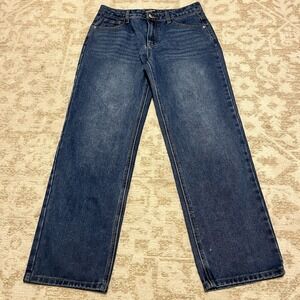 Pretty‎ Little Thing Black Wide Straight Women 8P 90s Retro Streetwear Denim